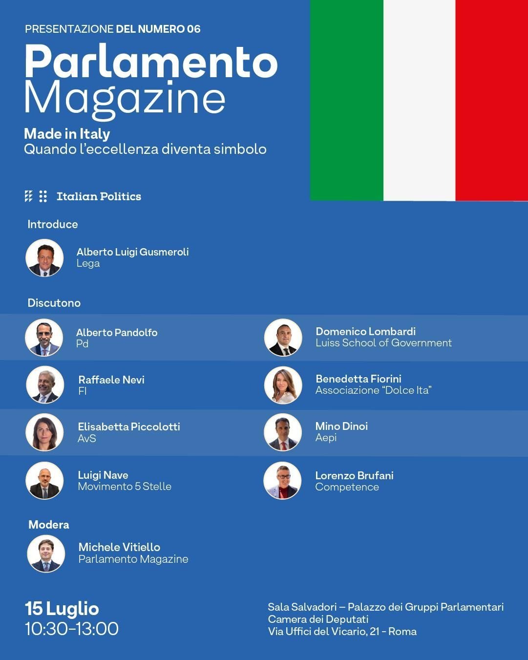 Presentazione del numero 06 di Parlamento Magazine – Made in Italy: Quando l’eccellenza diventa simbolo